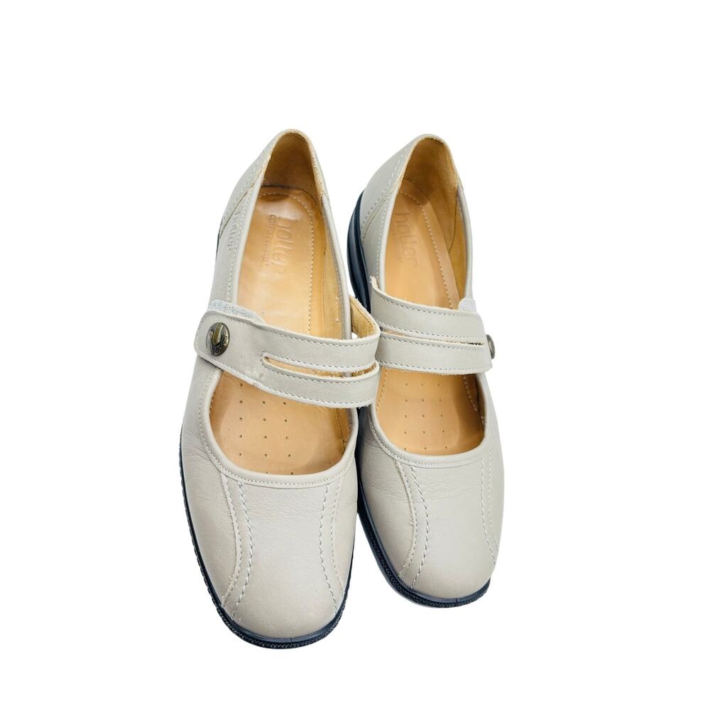Hotter Karen Comfort Concepts Mary Jane’s Wedge clay leather flats shoes sz 9